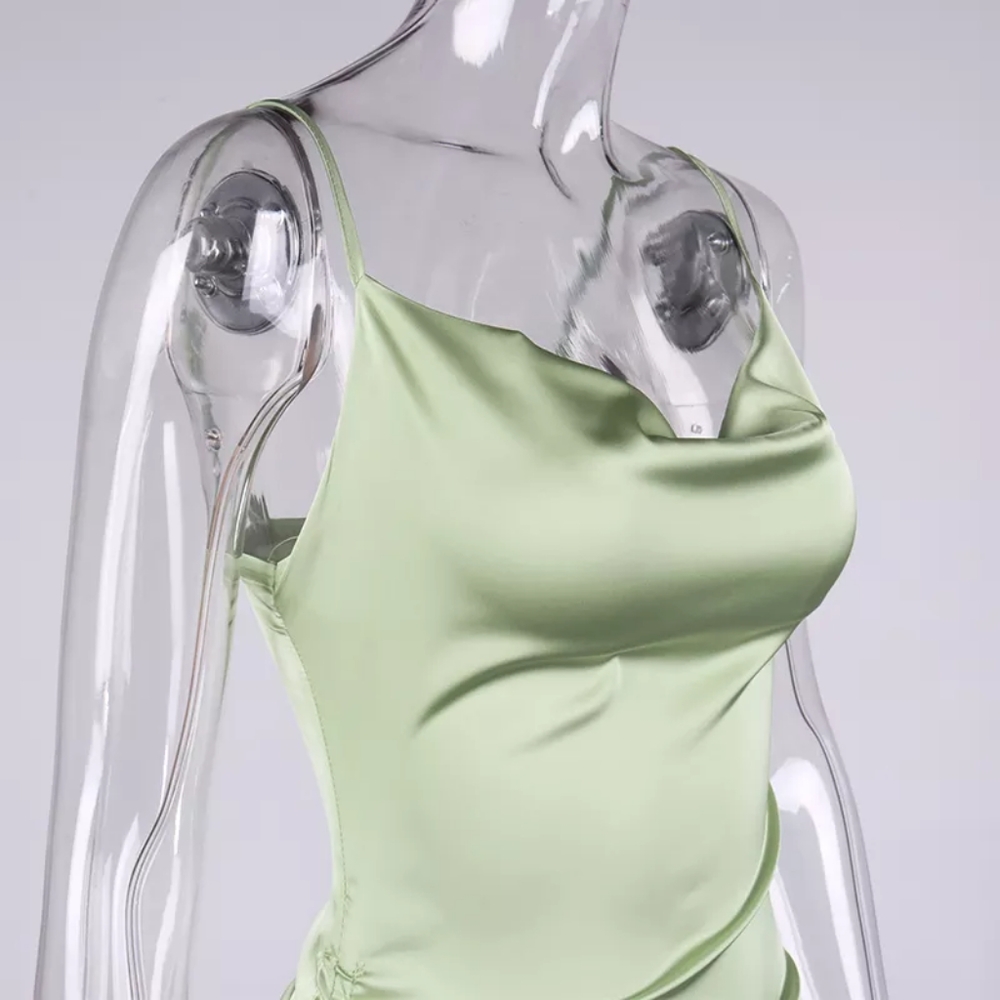 Mint green Satin dress - Picture 4 of 6